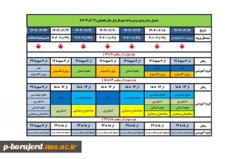 جدول زمانبندی انتخاب واحد نیمسال اول سالتحصیلی 1404-1403